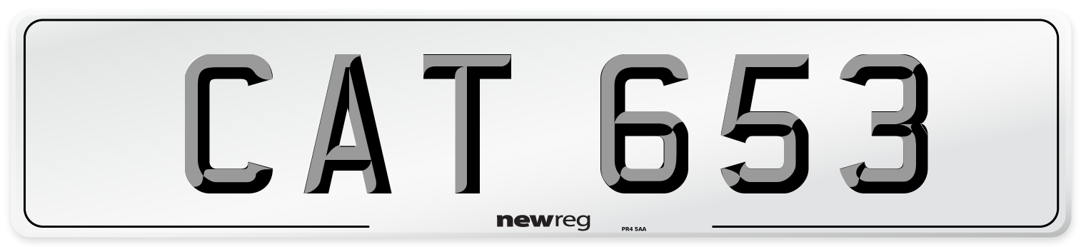 CAT 653 Number Plate from New Reg